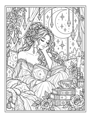 Midnight Calm coloring page preview